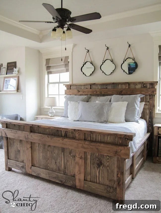 King-sized bed frame design