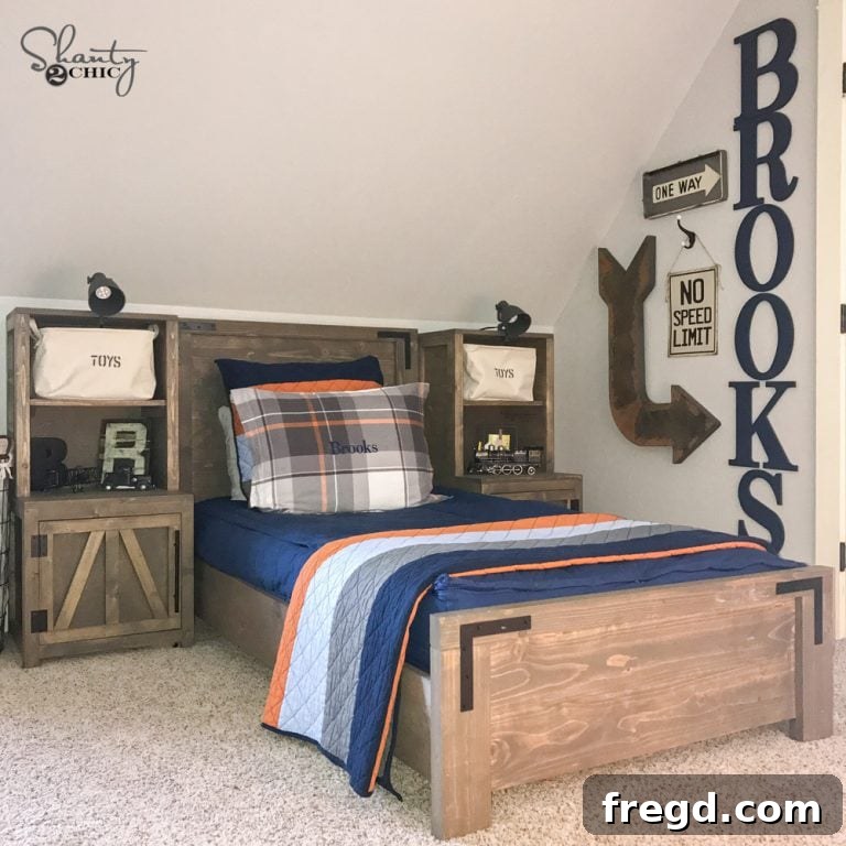 Modern farmhouse platform bed