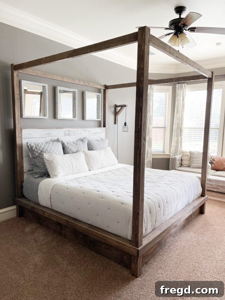 Farmhouse style canopy bed