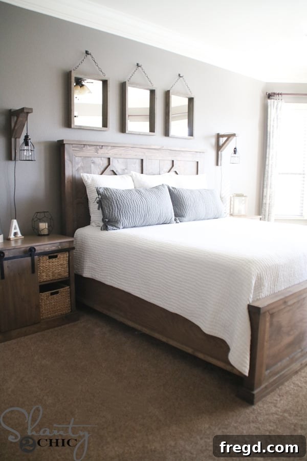 Pottery Barn inspired king bed