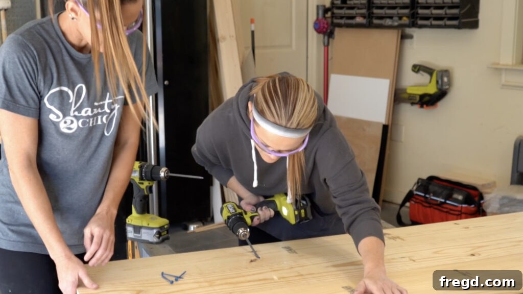 Assembling headboard planks with pocket holes