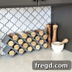 Completed DIY Countertop Spice Rack