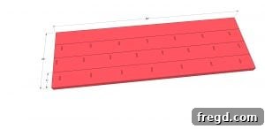 Build Your Own Elegant Buffet Table 33 Diagram of planked top assembly with pocket holes.