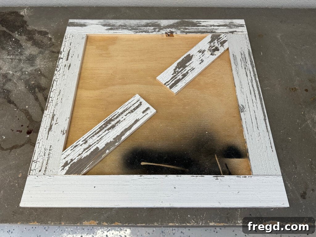 Your First End Table A Simple DIY Project 6 First corner pieces of the parquet design being attached