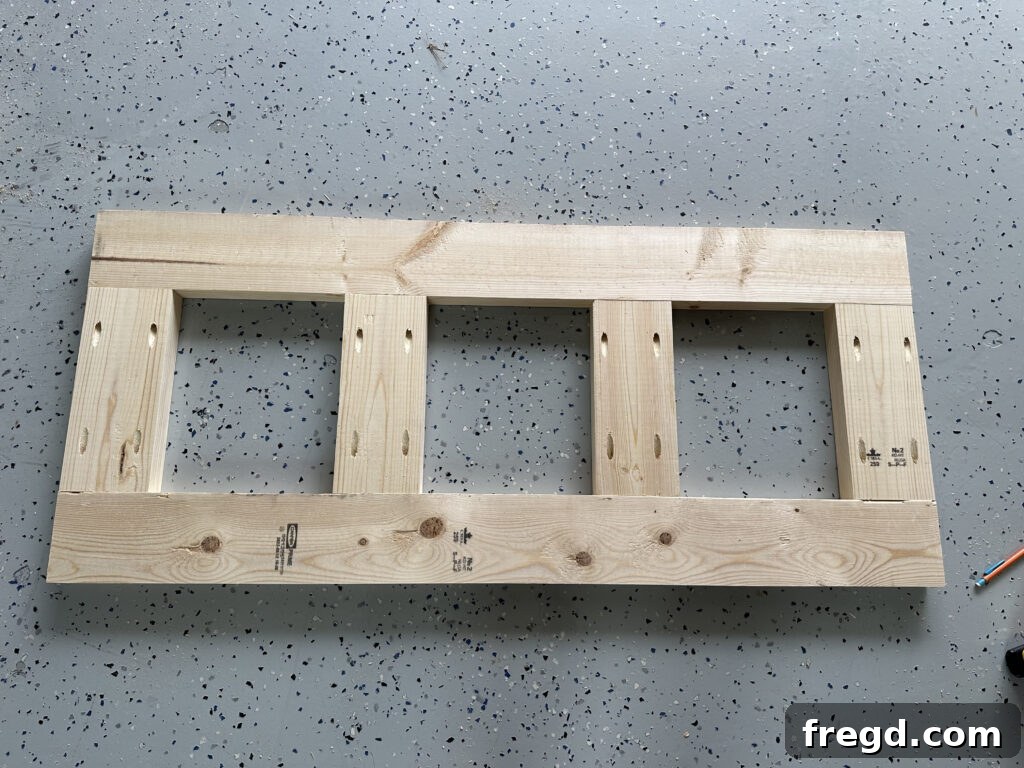 The finished backrest structure, ready for attachment to the main frame