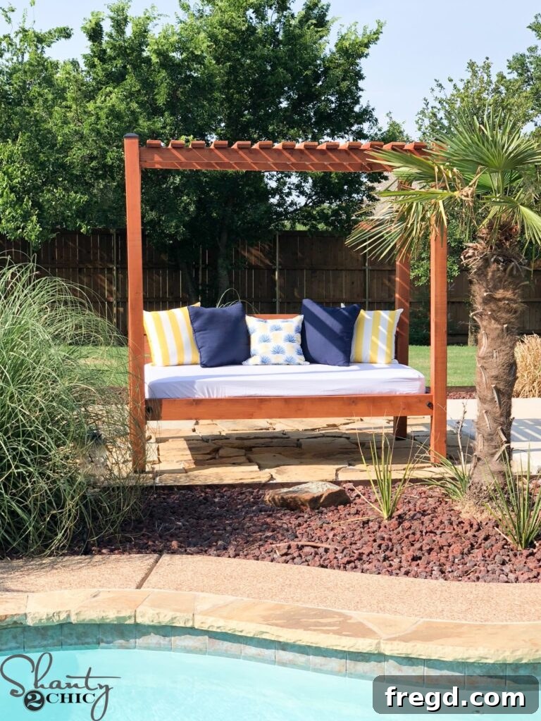 DIY Outdoor Daybed for comfortable lounging