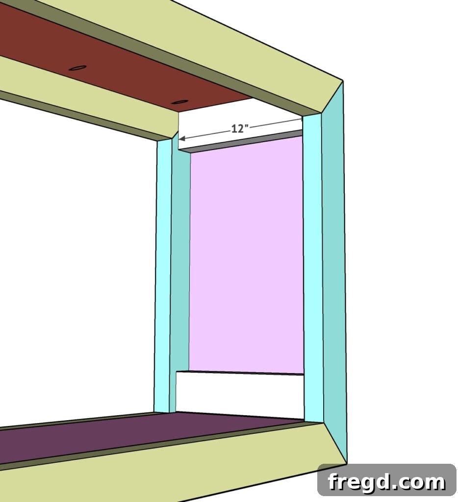 Installing internal side supports using 2x4 scraps