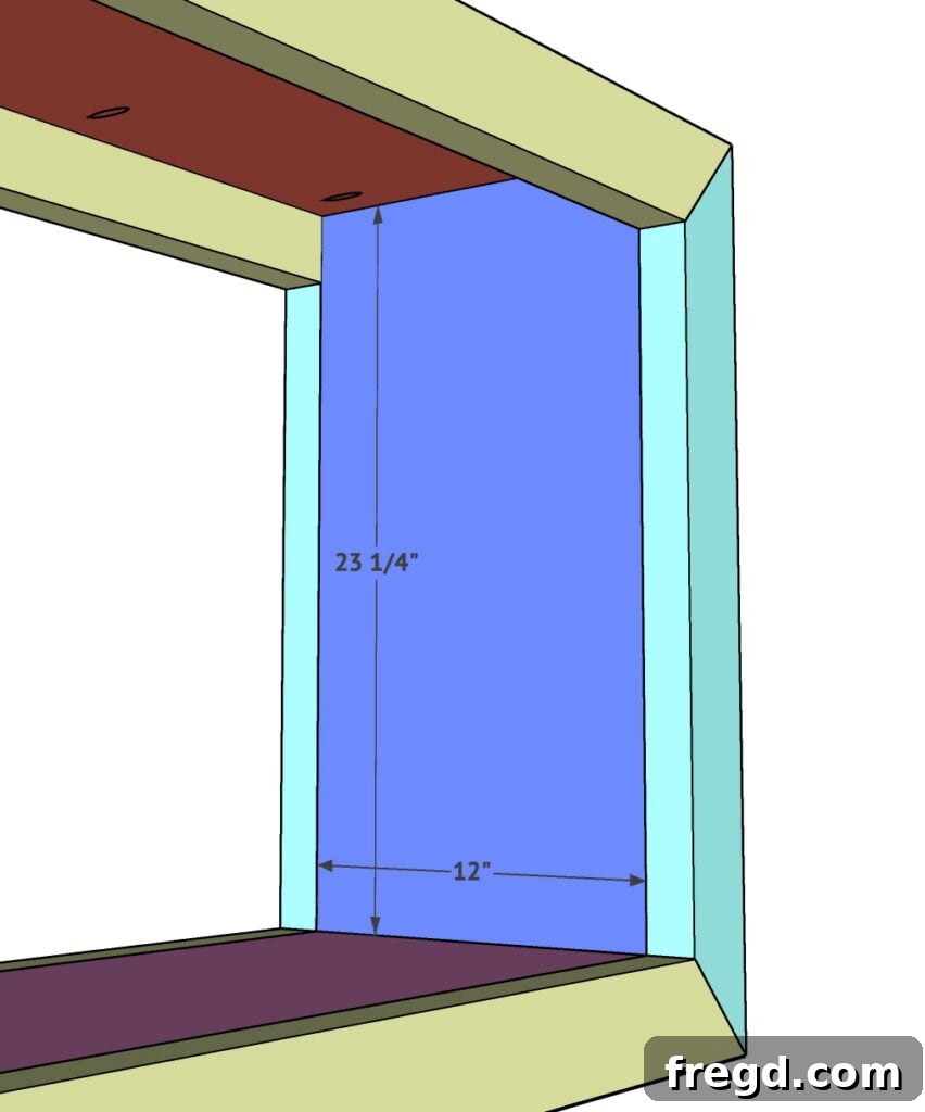 Attaching inside trim pieces to create a chunky aesthetic