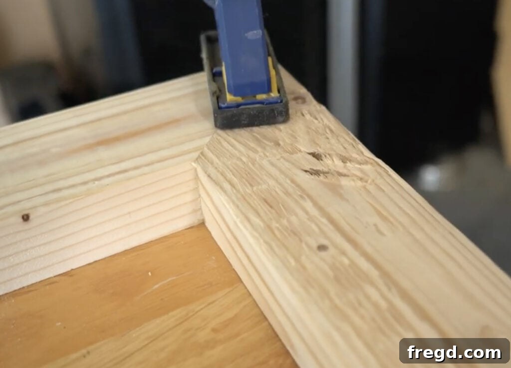 Assembling the rectangular frame with pocket hole screws