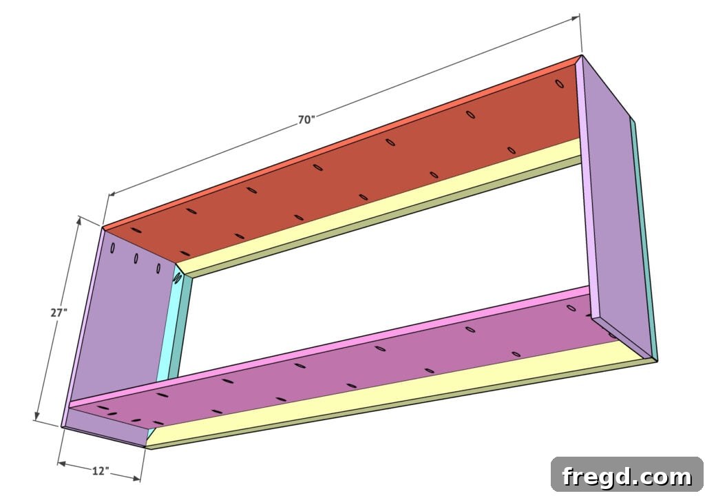 Attaching the table top to the front frame with pocket hole screws
