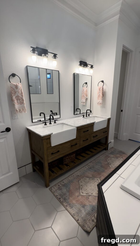 Master Bath Oasis Reimagined 27 Runner in master bathroom.