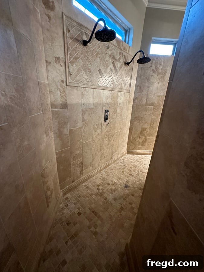 Master Bath Oasis Reimagined 4 Old master bathroom shower before renovation.