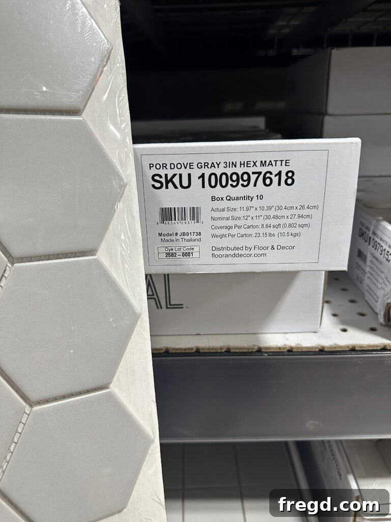 Master Bath Oasis Reimagined 8 Dove Gray hex tile for shower floor.
