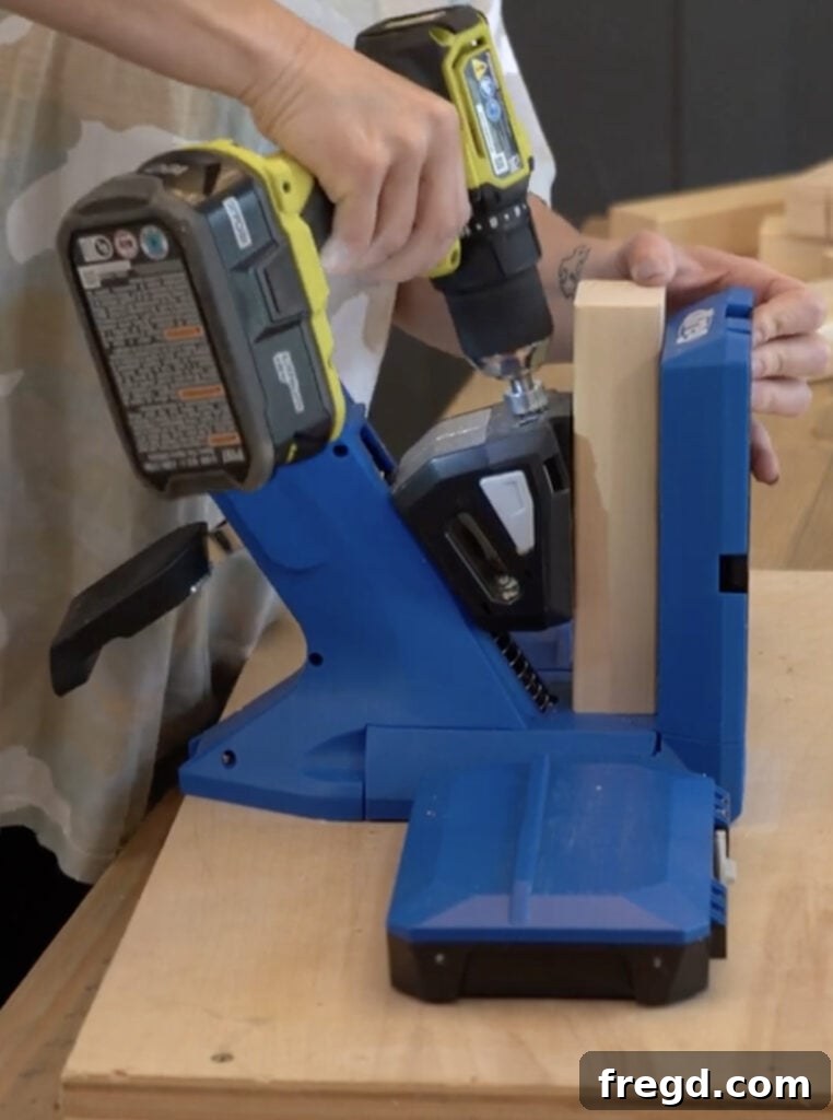 Modern Dining Room Makeover DIY Floating Shelves 3 Assembling the Kreg Jig pocket hole frame for floating shelf cleats