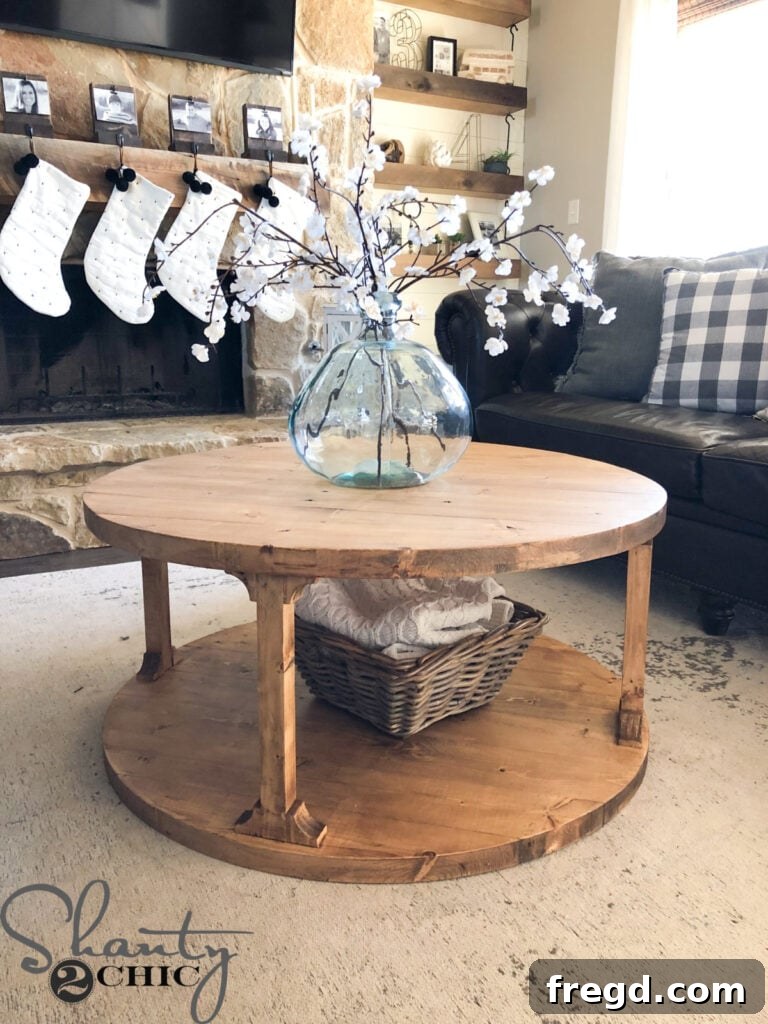 Handcraft a Modern Wood Coffee Table 23 DIY Round Coffee Table