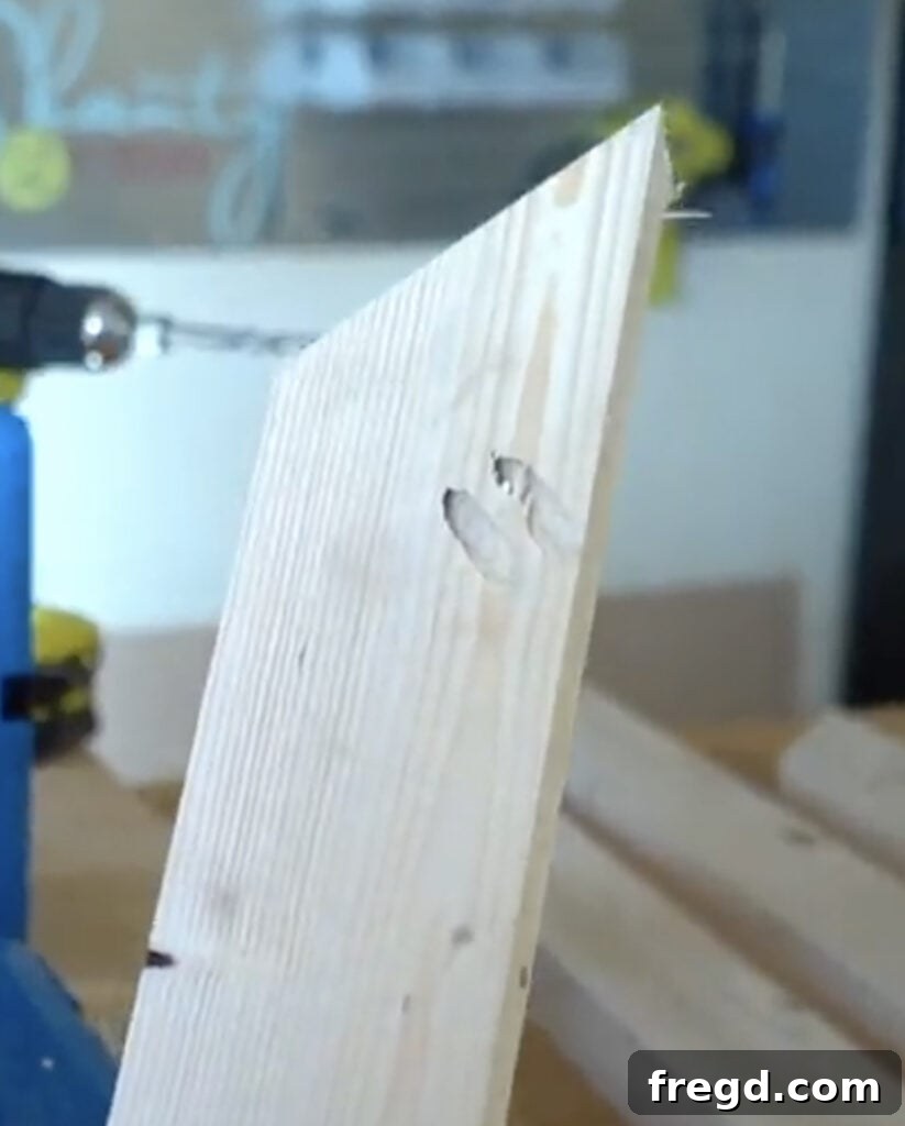 Elegant Waterfall Desk Build 6 Pocket holes drilled into the frame components