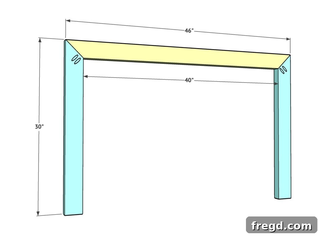 Elegant Waterfall Desk Build 7 Assembling the desk frame with wood glue and pocket hole screws