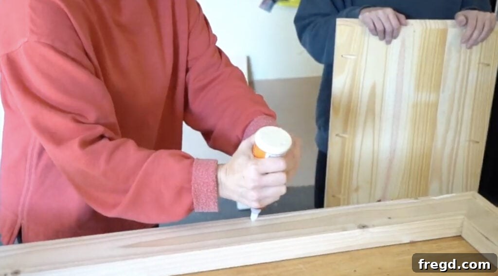 Elegant Waterfall Desk Build 8 Underside of desktop with pocket holes drilled