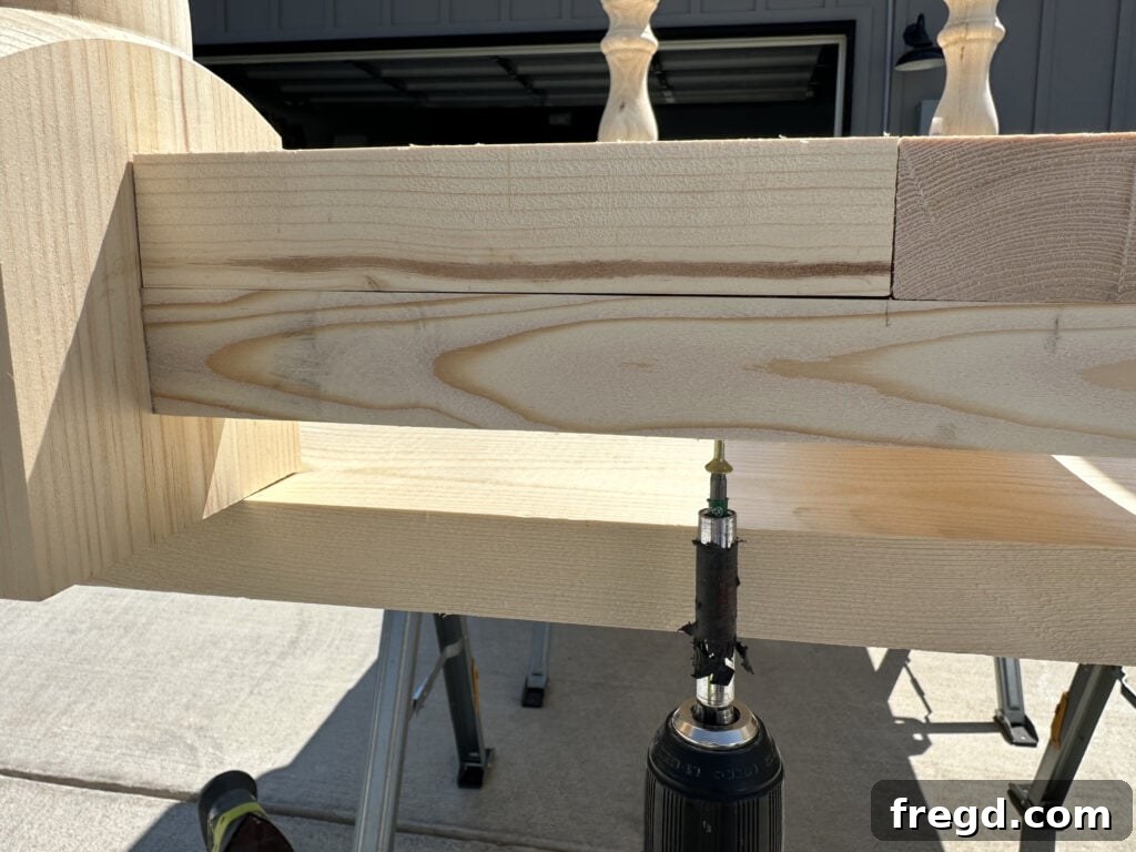 Build Your Own Dining Table with Free DIY Plans 15 Attaching short trim pieces to the top of the runner supports