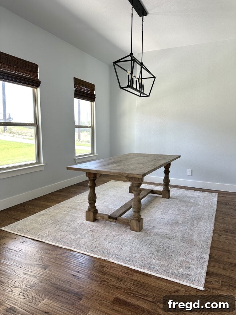 Build Your Own Dining Table with Free DIY Plans 31 Detailed shot of the chunky leg and base construction of the dining table