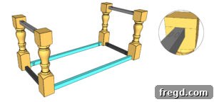 Build Your Own Dining Table with Free DIY Plans 41 Diagram for attaching runner support pieces to legs