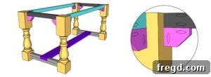 Build Your Own Dining Table with Free DIY Plans 44 Diagram for attaching corner pieces