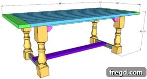 Build Your Own Dining Table with Free DIY Plans 46 Diagram showing the sanding and finishing process