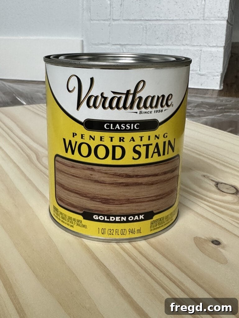 Elevating Your Ikea Malm Dresser 17 Staining the wood project panel