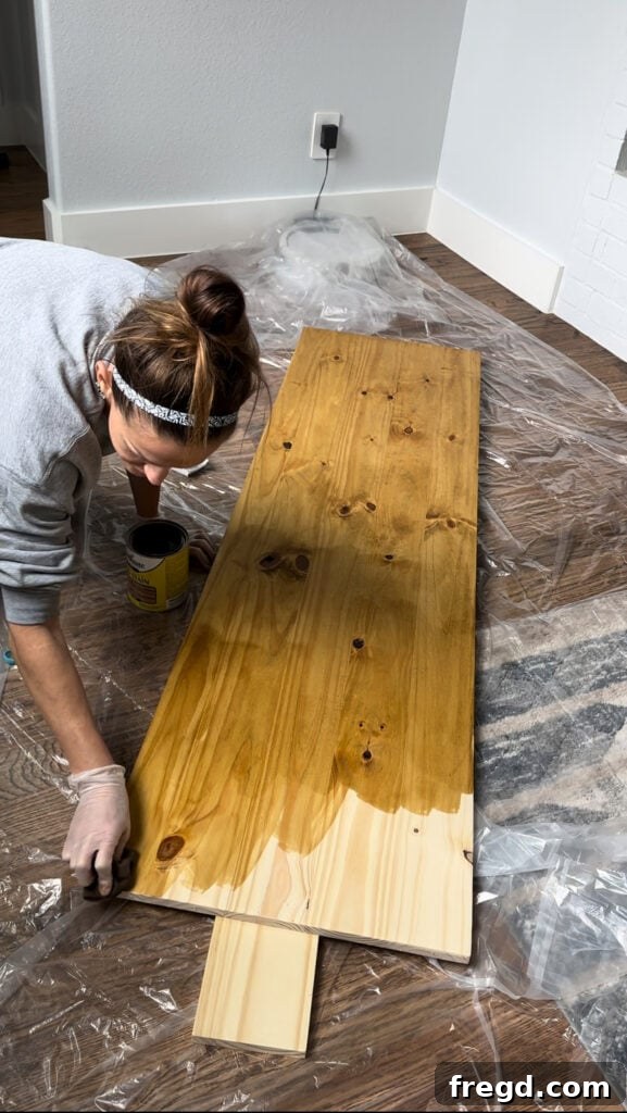 Elevating Your Ikea Malm Dresser 18 Stained dresser top ready for assembly