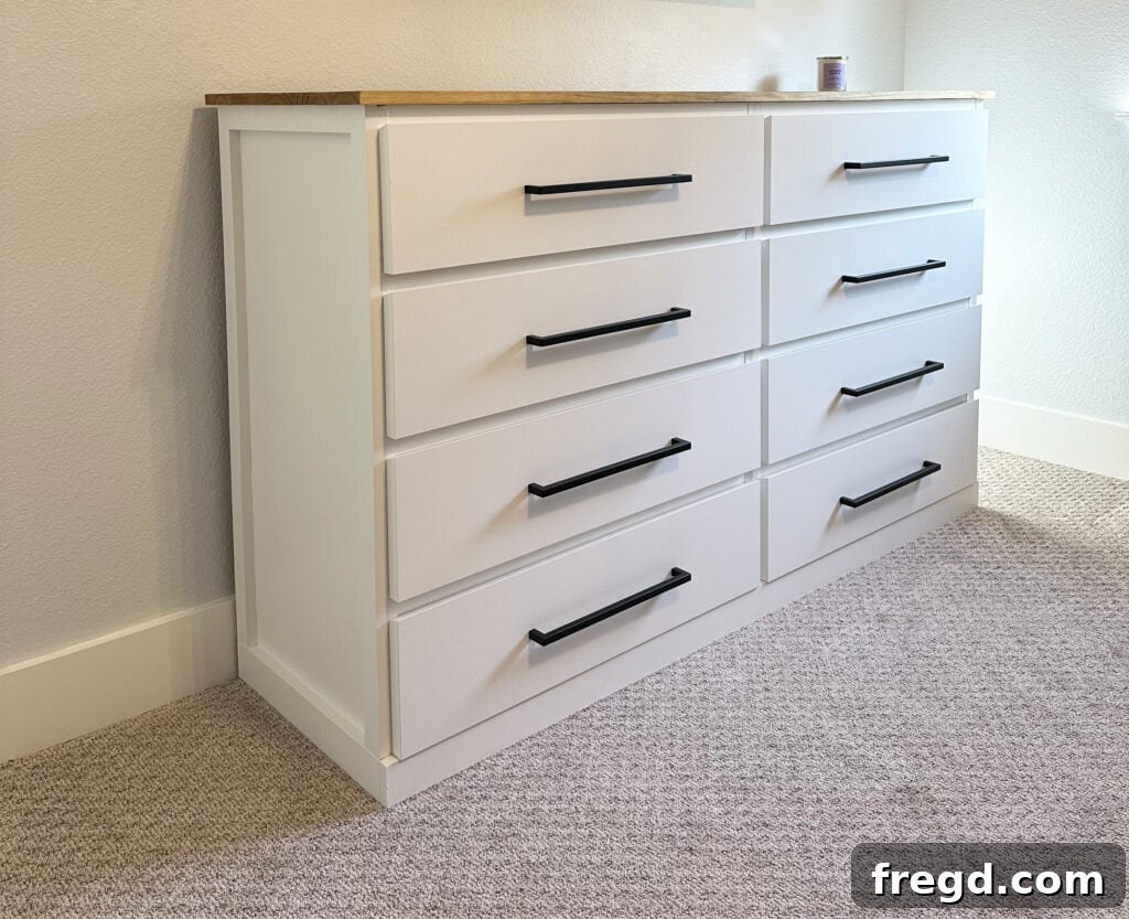 Elevating Your Ikea Malm Dresser 19 Attaching cabinet pulls to dresser drawers