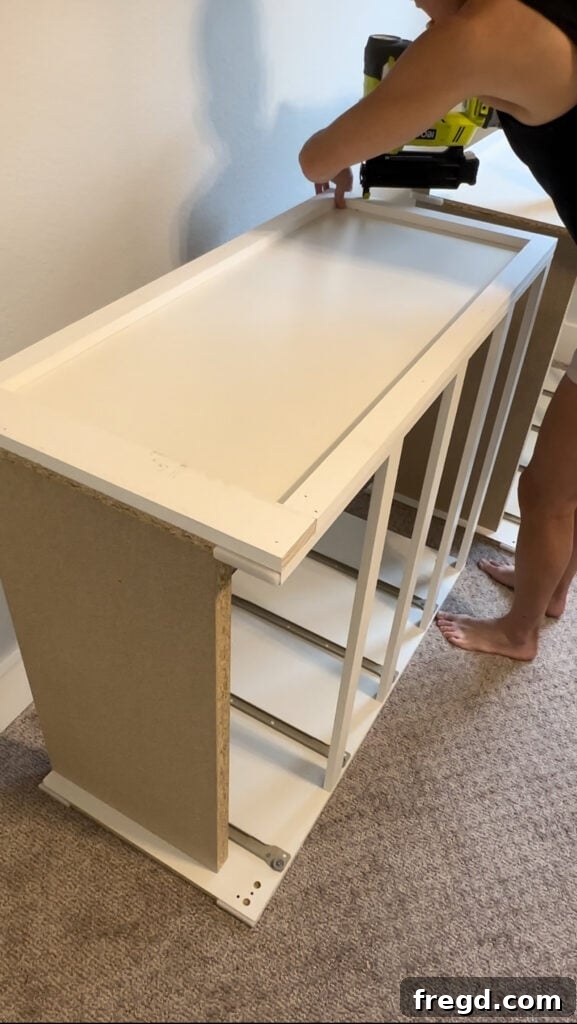 Elevating Your Ikea Malm Dresser 7 Attaching side trim to dresser