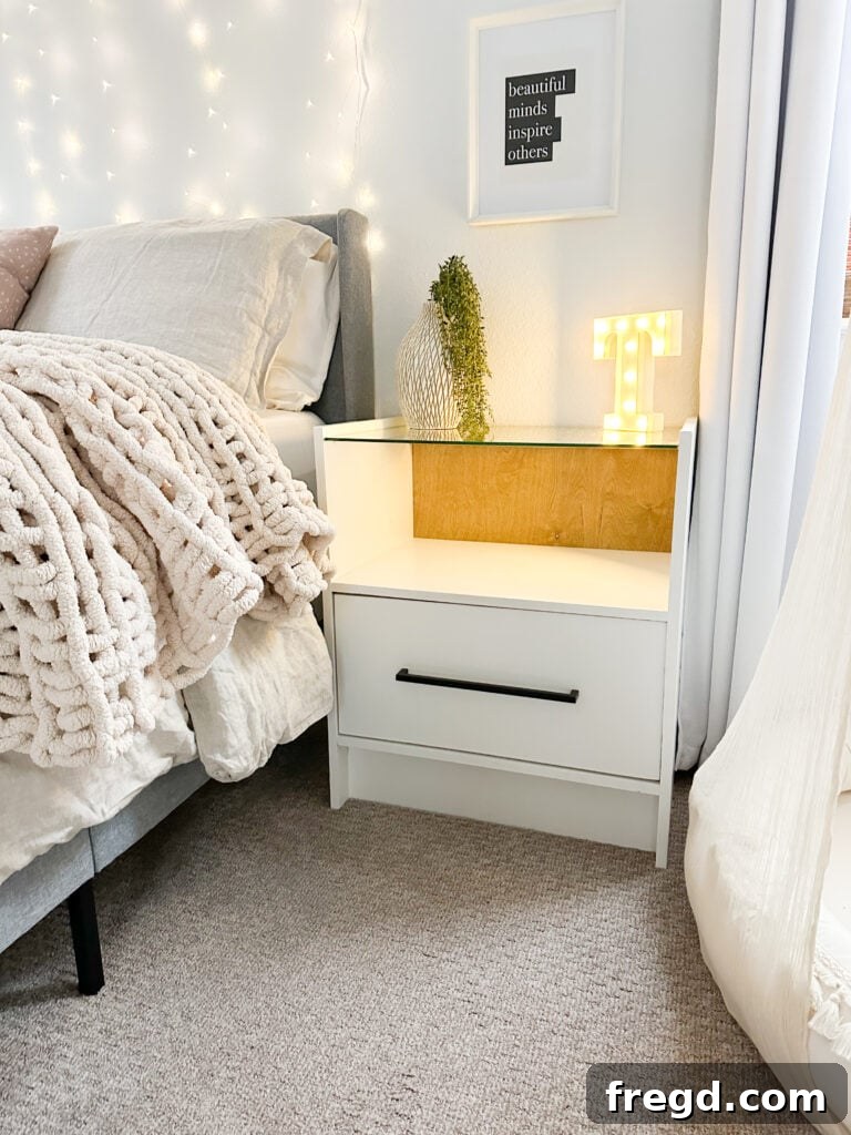 Build Your Own Side Table A Complete Visual Guide 2 Finished DIY Modern Glass Top Nightstand