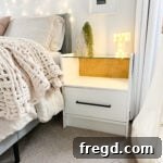 Completed DIY Glass Top Nightstand