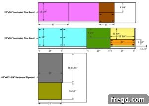 Nightstand cut list diagram