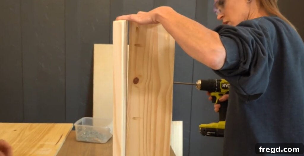 Build Your Own Side Table A Complete Visual Guide 5 Attaching the toe kick piece to the nightstand frame