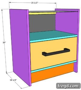 Finished nightstand with hardware
