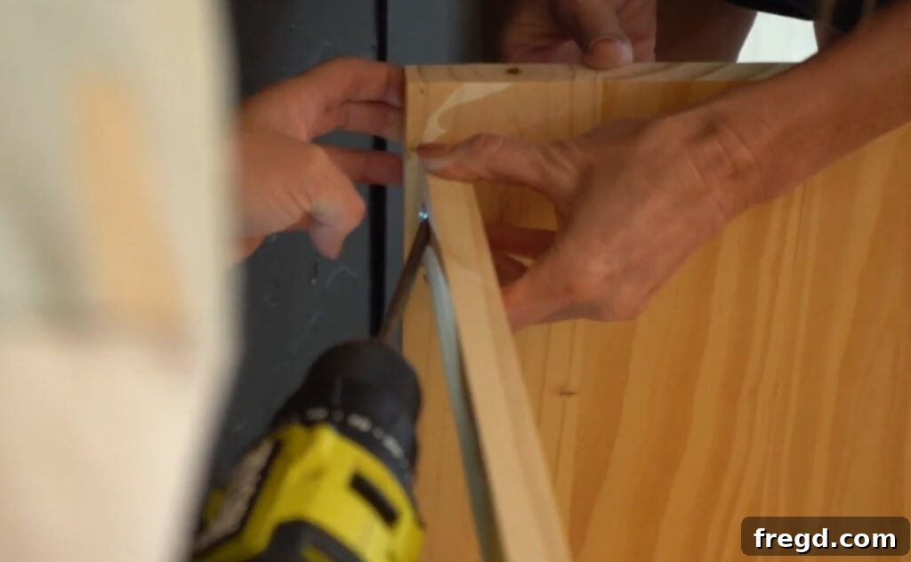 Build Your Own Side Table A Complete Visual Guide 7 Attaching the back support piece to the top of the nightstand frame