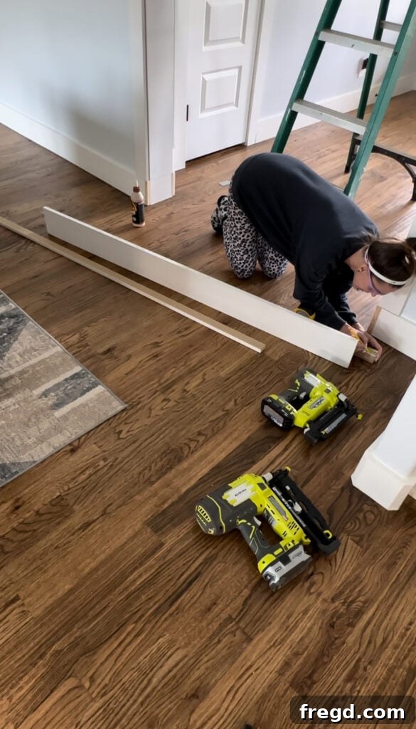 Measuring the exact width for the main header board.