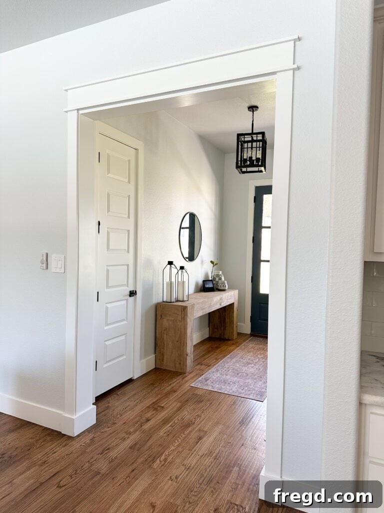 Another angle of the cased opening, highlighting the modern trim style.
