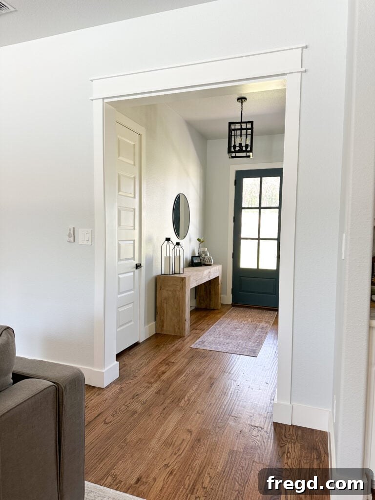 The refreshed look of a doorway after custom casing installation.