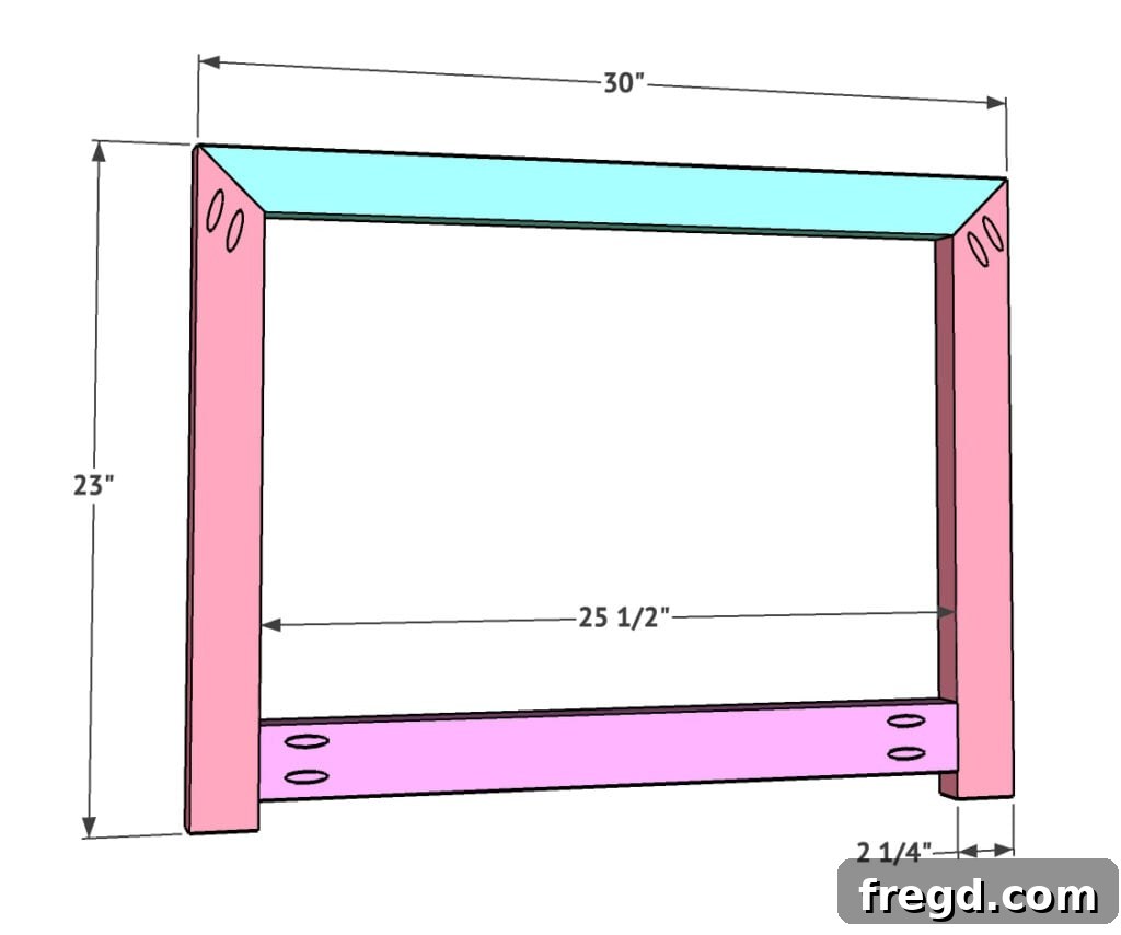 Assembled face frame with pocket holes