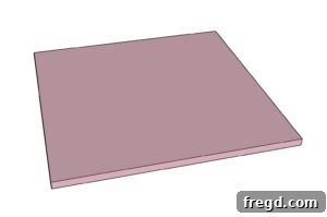 Plywood panel painted white, ready for frame assembly