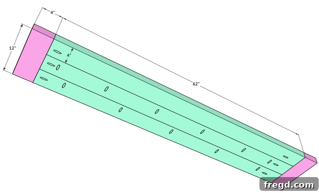 Assembling the individual planks to form the table top.