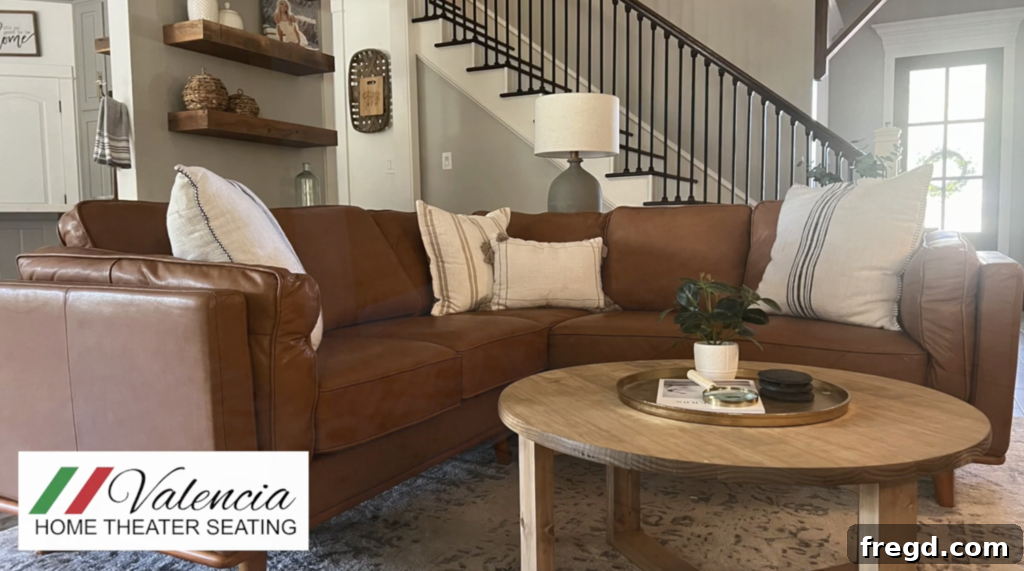 Luxurious Valencia Lifestyle Series leather sectional sofa, providing inspiration for quality home furnishings.