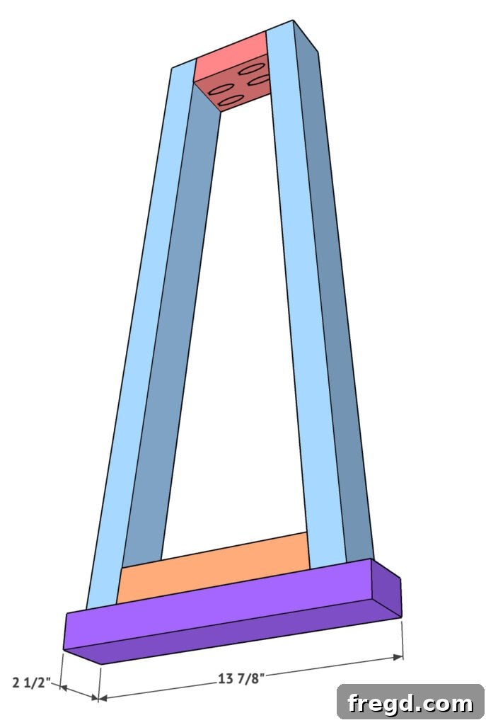 Close-up of pocket hole joinery on a leg assembly, showing the strength and precision.