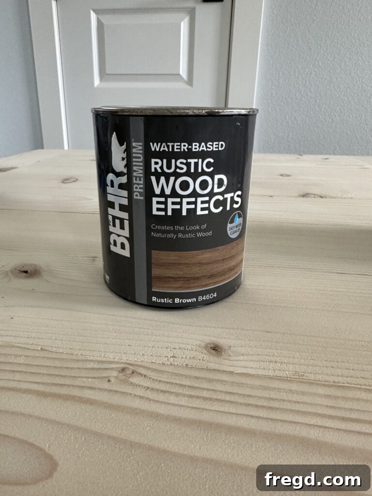 Container of Rustic Brown wood stain
