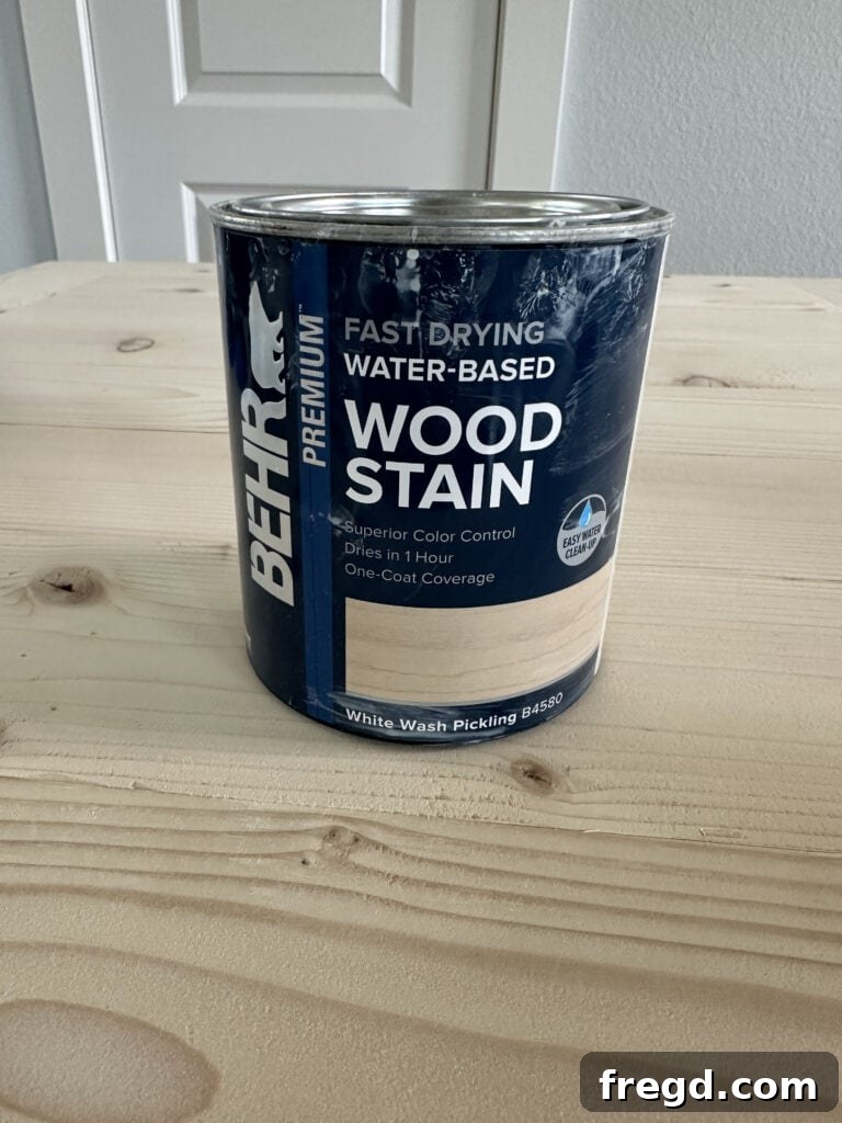Container of White Wash Pickling wood stain