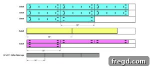 Detailed cut list diagram for the DIY coffee table project