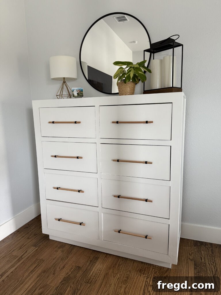 Craft Your Own Custom Dresser 38 The dresser drawers pulled open, revealing ample storage space