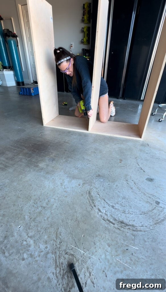 Craft Your Own Custom Dresser 6 Close-up of pocket screw connection on dresser frame